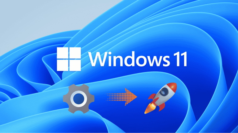 Grafika przedstawiająca 3 ustawienia Windows 11, które mogą przyspieszyć komputer