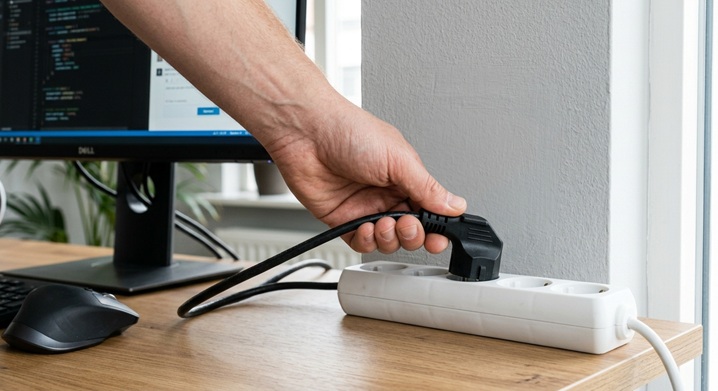 Podłączanie monitora bezpośrednio do sprawdzonego gniazdka elektrycznego